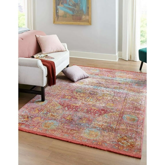 Traditional Samana Collection Area Rug 8'4"x10' - Red