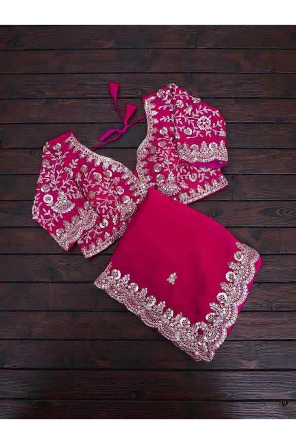 Traditional Saree with Ready Blouse, Cultural Wear for Women