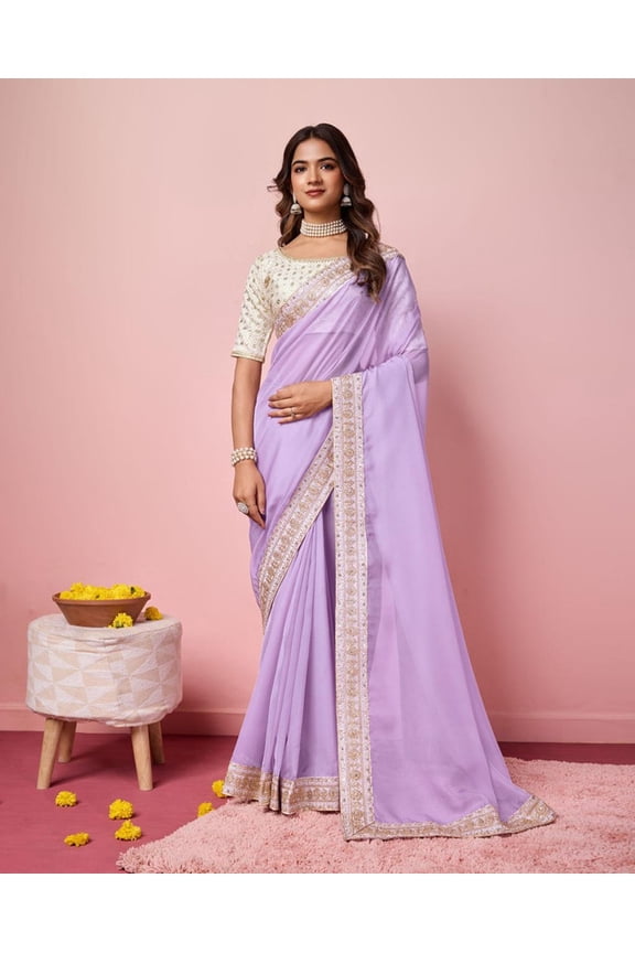 Traditional Sari Bollywood Indian Wedding Party Wear Organza Silk Saree Blouse and Soft Taby Silk Organza Saree