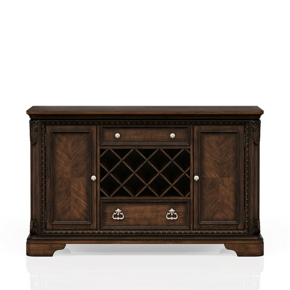 Traditional Server For Wine Storage, 2 Drawers & Cabinets, Solid Wood + , 67.6 In. W X 40.72 H 19.34 D Finish Storage With Cabinets Drawers, And Width, Height, Depth