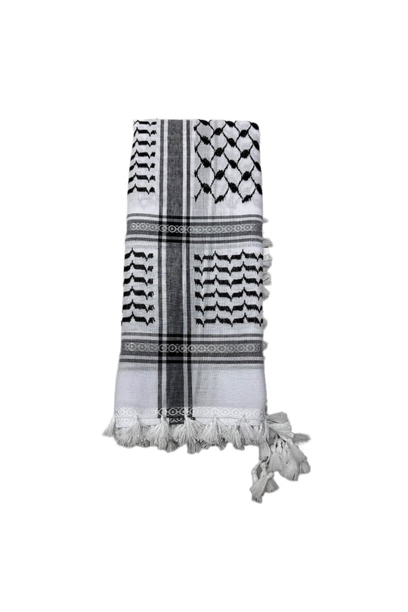 Traditional Shemagh Scarf Fringed Head Scarf Keffiyeh Headcover for Daily Wear and Middle Eastern Event Gathering