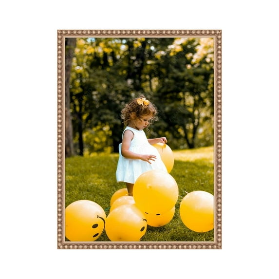 Traditional Silver Leaf Beaded Picture Frame Thin