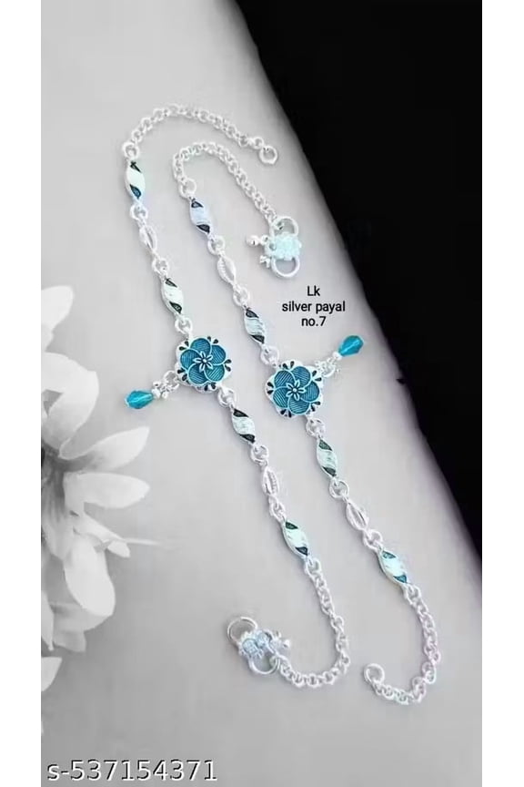 Traditional Silver-Plated Payal for Women Anklet Pajeb for Wedding, Festive & Daily Wear