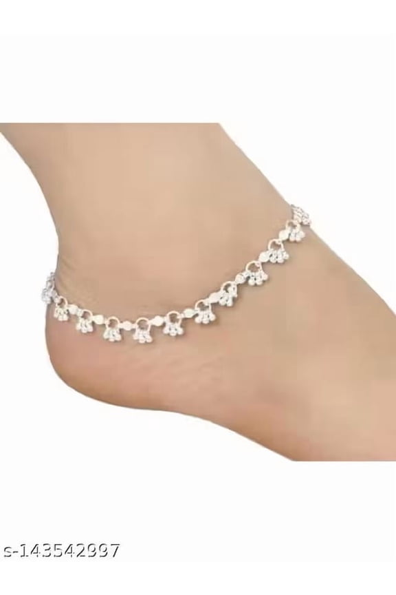 Traditional Silver-Plated Payal for Women Anklet Pajeb for Wedding, Festive & Daily Wear