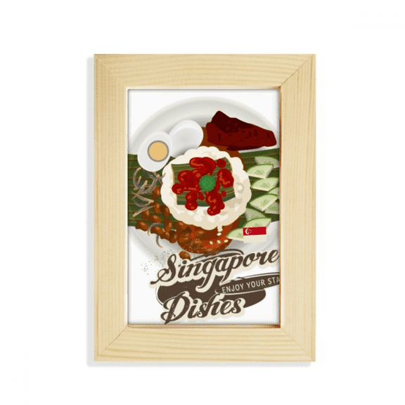 Traditional Singapore Nasi Lemak Desktop Display Photo Frame Picture Art Painting 5x7 inch