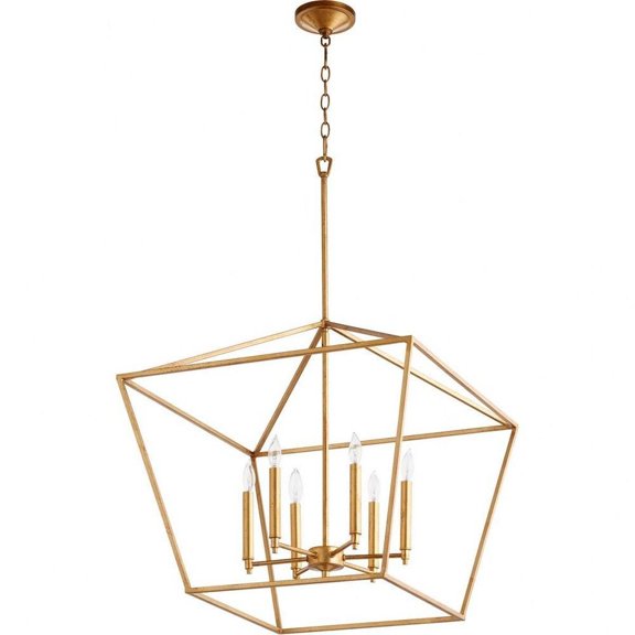 Traditional Six Light Chandelier-Gold Leaf Finish Bailey Street Home 183-Bel-3400718