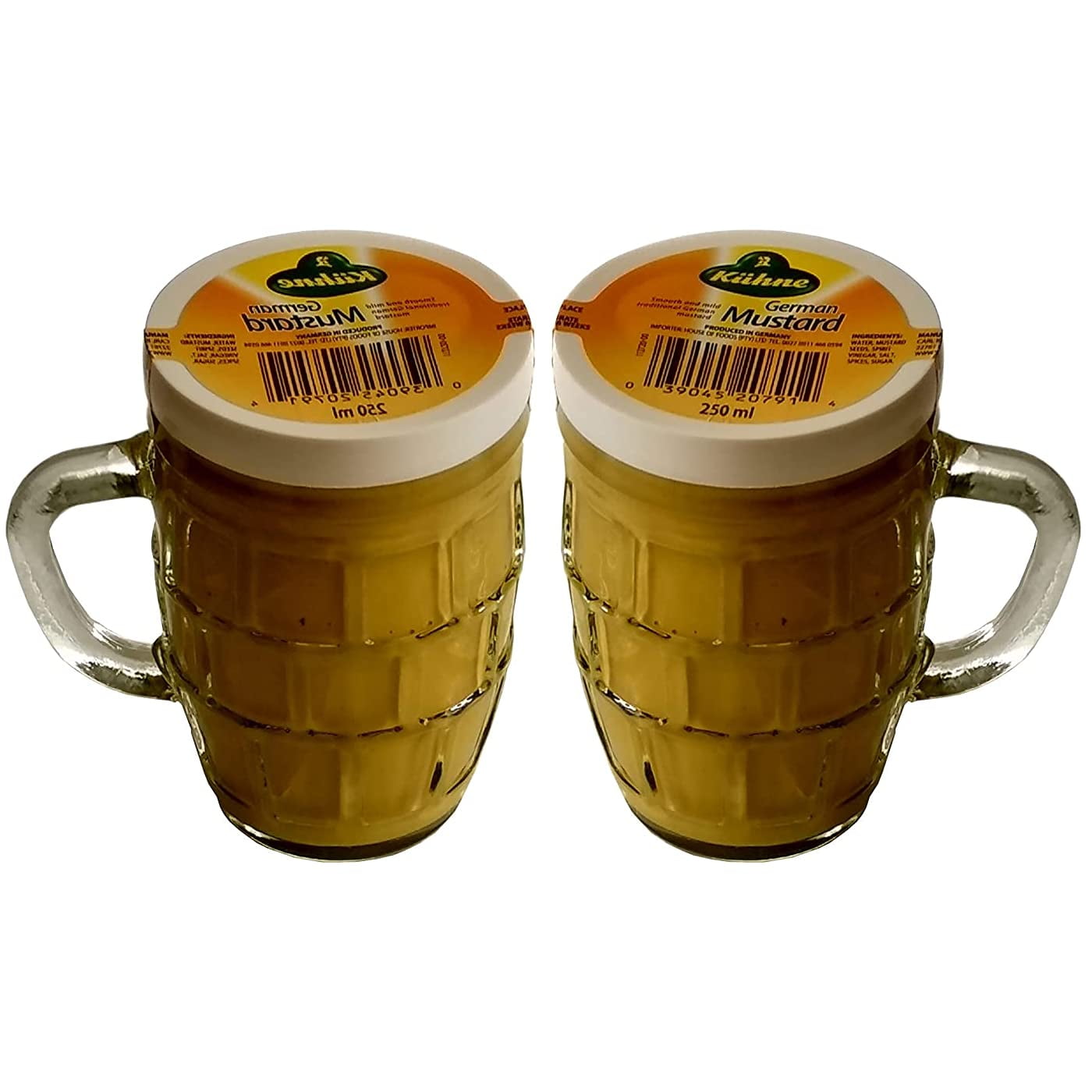 Traditional Smooth & Mild German Mustard In Mug Glass Jar 250 Ml (Pack