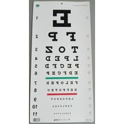 BASCH Traditional Snellen Eye Chart with Red Green Bar Visual Acuity Test 6m / 20ft Reverse