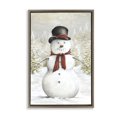 thumbnail image 1 of Stupell Industries Traditional Snowman in Clearing Brown Framed Floater Canvas Wall Art, design by Dogwood Portfolio, 31 x 21, 1 of 9