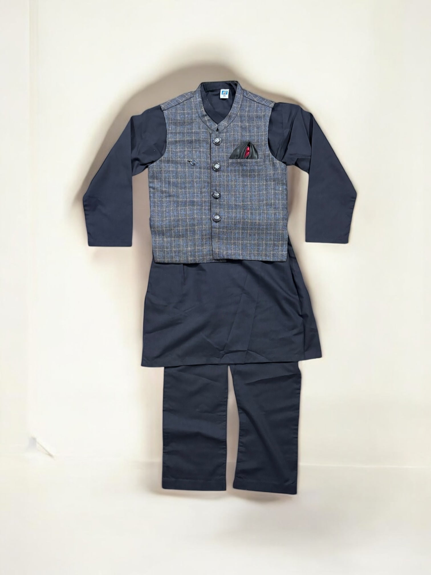 Boys Kurta-Pyjama with Coat Set main image 1