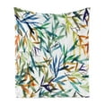thumbnail image 1 of Traditional Soft Flannel Fleece Throw Blanket, Colorful Bamboo Tree Leaves Hand Drawn Style Plants Picture Print, Cozy Plush for Indoor and Outdoor Use, 50" x 70", Multicolor, by Ambesonne, 1 of 5