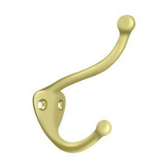 Deltana Cahh3 Double Prong Coat And Hat Hook - Brass