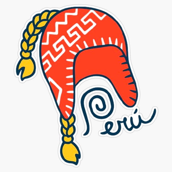 Traditional South American Global Travel Crest Brand Identity Peru Design Decal For Luggage Sticker