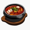 thumbnail image 1 of Traditional Spicy Korean Kimchi Jjigae Hot Stew Tofu Clay Pot Decal For Kitchen Laptop Sticker, 1 of 4