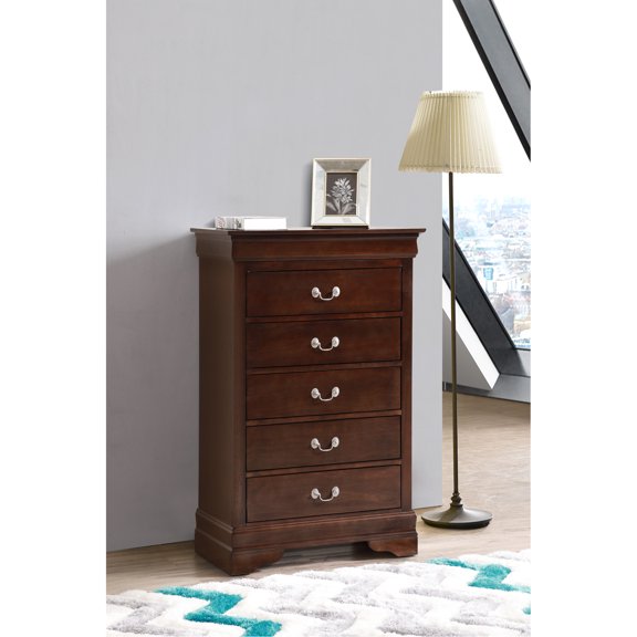 Traditional Style Cappuccino Chest G2125, Beige Particle Board With Drawer Strength, 48" H X 16" W 31" D G2125 In Cappuccino, And Safe Storage Design, 31