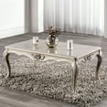 thumbnail image 1 of Traditional Style Coffee Table Curved Legs With Carved Design Solid Wood Structure Champagne Finish, 1 of 7