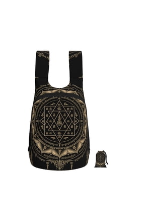 Traditional Style Geometric Foldable Storage Backpack Lightweight Packable Travel Daypack for Shopping Commuting Hiking