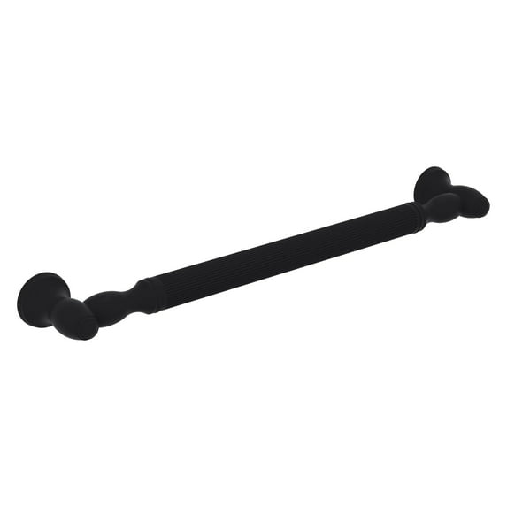 Traditional Style Reeded Grab Bar - Matte Black / 36 Inch