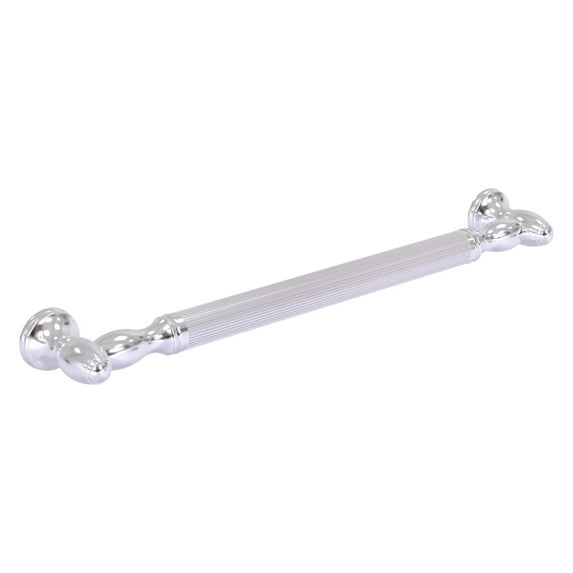 Traditional Style Reeded Grab Bar - Satin Chrome / 36 Inch
