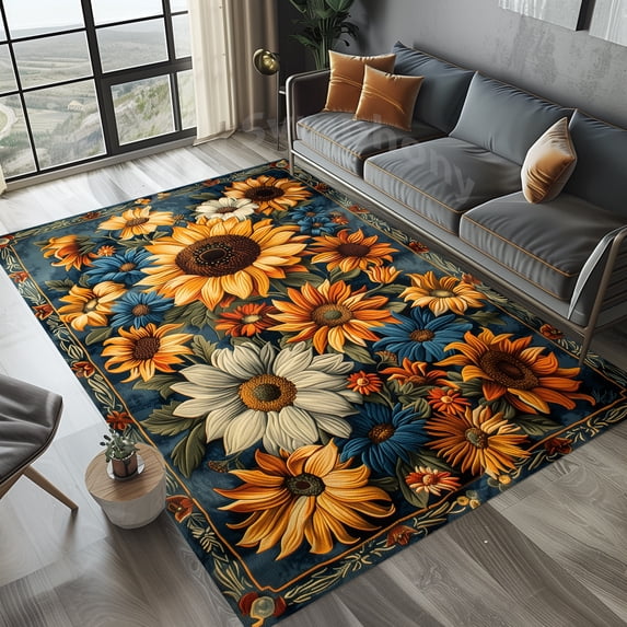 Traditional Sunflower Rug 2x3 ft = 65x95 cm