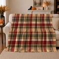 thumbnail image 1 of Traditional Tartan Plaid Fall Harvest Pumpkin Mantel, Festive autumn celebration Scene, Warm Flannel Blanket for Ranch House and Living Room, Art Lovers autumn celebration Gift, Festive Home Decor, 1 of 9