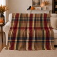 thumbnail image 1 of Traditional Tartan Plaid, Festive autumn celebration Scene, Warm Flannel Blanket for Ranch House and Living Room with Detailed Artwork, Art Lovers Christmas Gift, Festive Home Decor, 1 of 9
