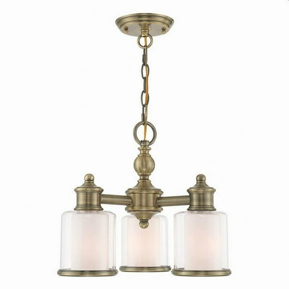 Traditional Three Light Chandelier-Antique Brass Finish Bailey Street Home 218-Bel-2944604