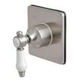 thumbnail image 1 of Traditional Three-Way Diverter Valve with Single Handle & Square Plate, Brushed Nickel, 1 of 1