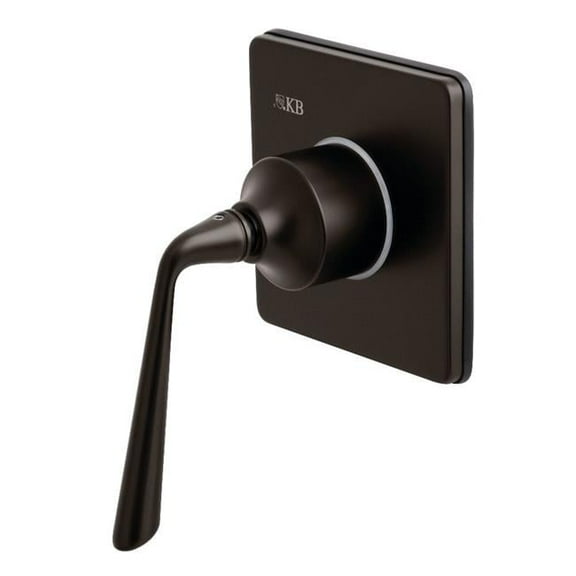 Traditional Three-Way Diverter Valve with Single Handle & Square Plate, Oil Rubbed Bronze