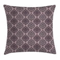 thumbnail image 1 of Traditional Throw Pillow Cushion Cover, Damask Style Grey Motifs with Little Dots and Curly Leaves Vintage Art, Decorative Square Accent Pillow Case, 20 X 20 Inches, Mauve Charcoal Grey, by Ambesonne, 1 of 2