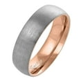 thumbnail image 1 of Traditional Titanium Ring Rose Gold Color PVD Plated Silver Mens Womens Wedding Band, 1 of 3