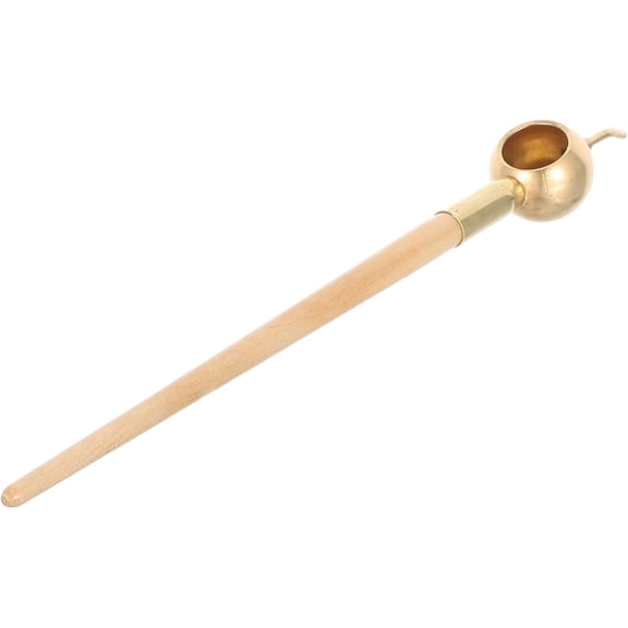 Traditional Tjanting Batik Tool with Wooden Handle and Metal Reservoir, Hot Wax Applicator Pen for Fabric Dyeing and Surface Decoration Projects, Stable Operation with Extended