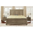 thumbnail image 1 of Traditional Town Style Platform Full Bed, Pine Platform Bed Frame with Headboard and Footboard, Vintage Bed with Legs and Grooved Panels Outlined, No Box Spring Needed, Stone Gray, 1 of 6
