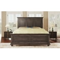 thumbnail image 1 of Traditional Town Style Platform Queen Bed, Pine Platform Bed Frame with Headboard and Footboard, Vintage Bed with Legs and Grooved Panels Outlined, No Box Spring Needed, Rich Brown, 1 of 6