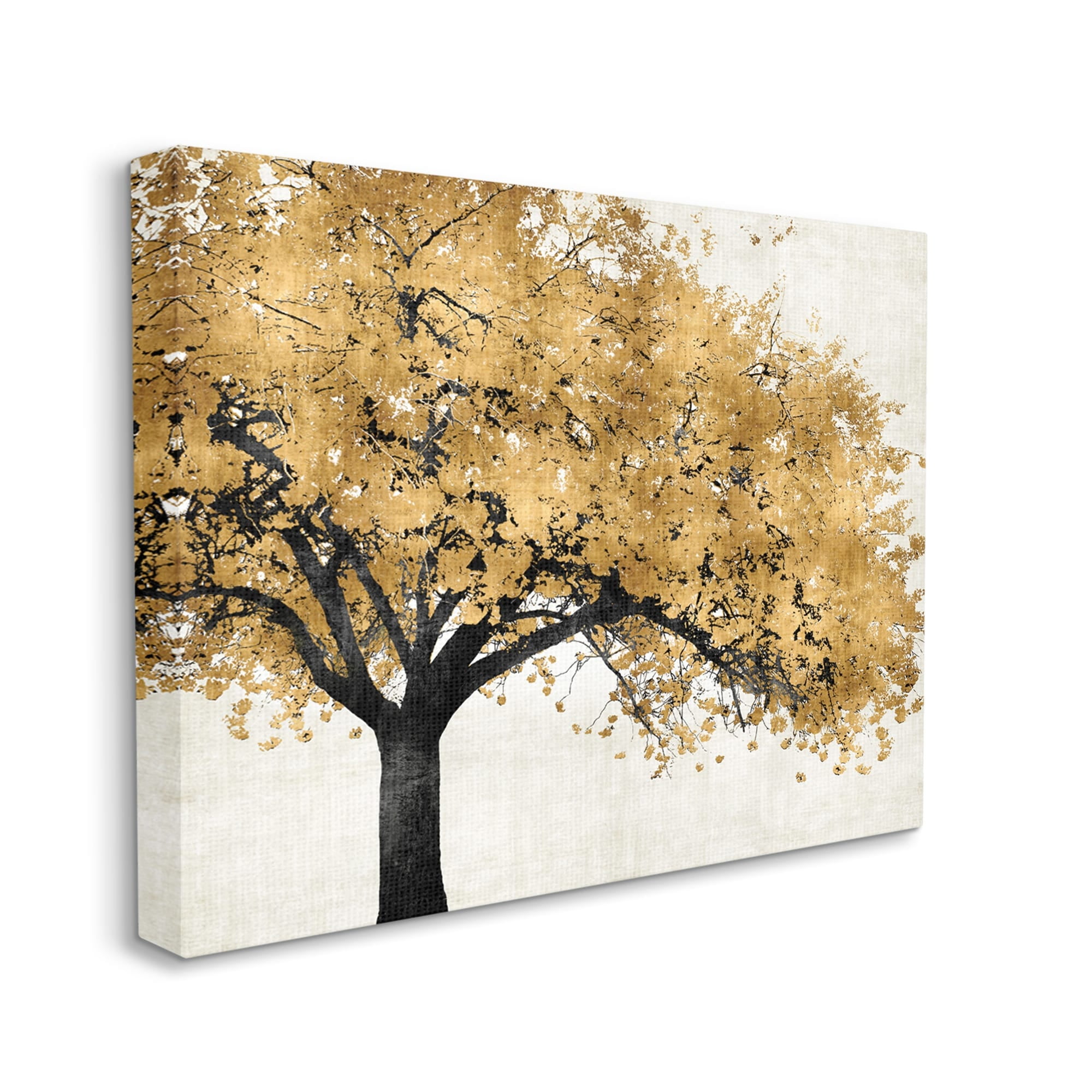Traditional Tree with Autumn Leaves over Neutral 20 in x 16 in Painting Canvas Art Print, by Stupell Home Décor