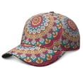 thumbnail image 1 of Traditional Tribal Baseball Cap – Mandala Ethnic Dad Hat with Boho Geometric Pattern, Spiritual Mystic Artistic Design, Comfortable Snapback, 1 of 7
