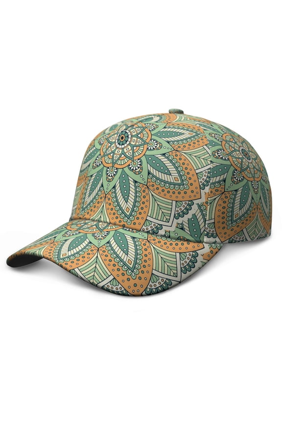 Traditional Tribal Baseball Cap – Mandala Ethnic Dad Hat with Boho Geometric Pattern, Spiritual Mystic Artistic Design, Comfortable Snapback