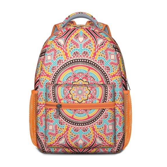 Traditional Tribal Mandala Waterproof Bookbag - Stylish Backpack with Spinal Support