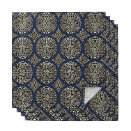 Traditional Tribe Cloth Napkins, Retro Rustic Morocco Pattern Washable and Reusable Dinner Napkins Set of 4, Table Napkin for Kitchen Party Birthday Wedding Hotel Housewarming 20"x20"