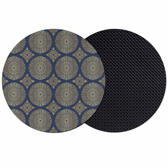 Traditional Tribe Coasters Set of 2, Absorbent Coasters for Drinks, Retro Rustic Morocco Pattern Coaster for Desk Coffee Table Protection, Home Decor House Warming Gifts 4"