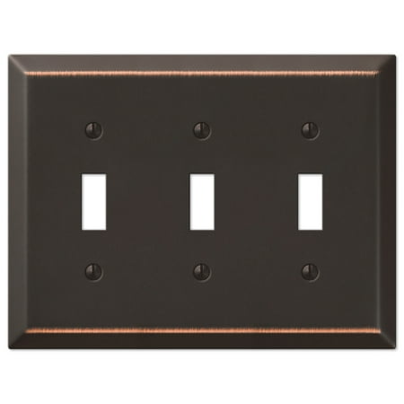 Traditional Triple Toggle Switch Wall Plate, Oil Rubbed Bronze