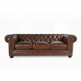 thumbnail image 1 of Traditional Tufted Leather Chesterfield Nailhead Sofa - Superior Strength & Soft Feel, 1 of 6