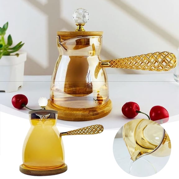Traditional Turkish Style Thermal Insulated Coffee Pot Golden Handle Manual Pour Over Retro Carafe