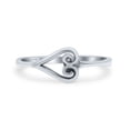 thumbnail image 1 of Traditional Twisted Heart Shaped Design Ring Band Solid 925 Sterling Silver Thumb Ring Size 4, 1 of 5