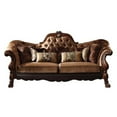thumbnail image 1 of Traditional Velvet and Poly Resin Button Tufted Sofa with 7 Pillows, Brown, 1 of 2