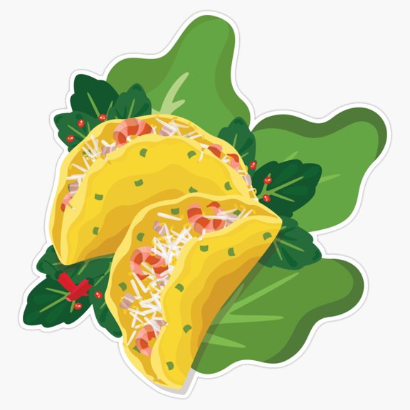 Traditional Vietnamese Pancake Banh Xeo Saffron Flour Rice Paper Shrimp Sprout Decal For Bowl Sticker