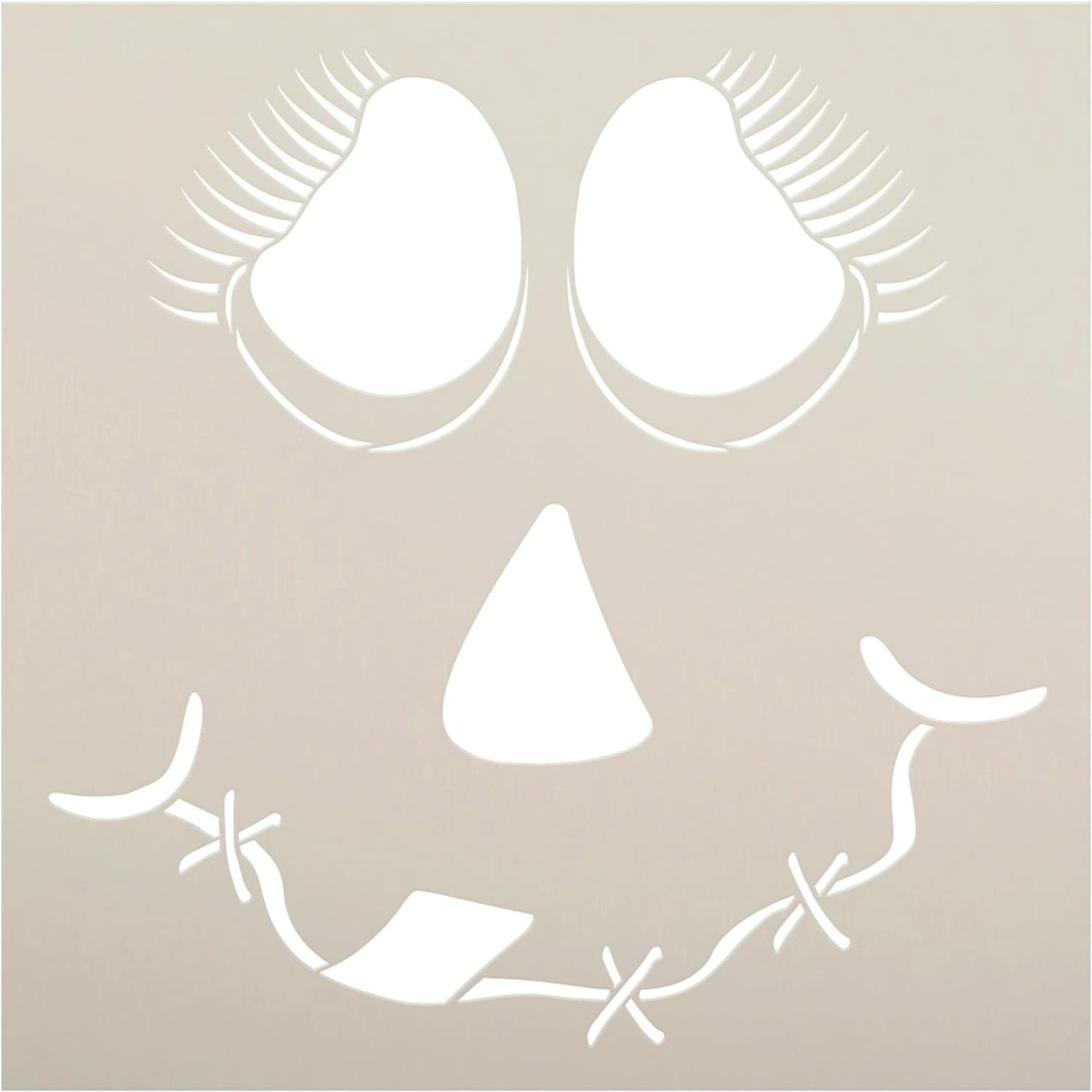 Traditional Vintage Scarecrow Face Stencil By Select Size Made