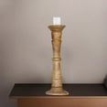 thumbnail image 1 of Traditional Wallnut Mango Wood Set Of One 15" Pillar Candle Holder for use, Living Room, Dinning Room, Study Room, Spa, Restaurants, Place Of Worship, etc, 1 of 4
