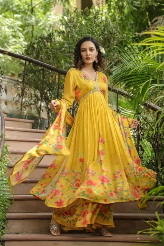 Traditional Wear Kurti Sharara Dupatta Set Indian Pakistani Clothing