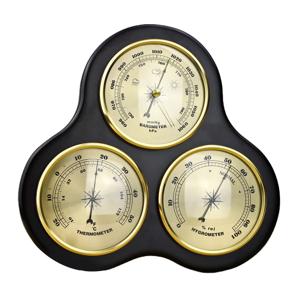 Traditional Weather Station, Barometer with Thermometer and Hygrometer No Battery No Battery Required Hanging Home Weather Station Wall Decor